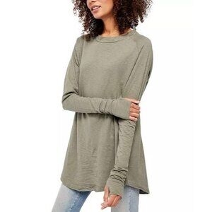 NWOT WE THE FREE women ARDEN khaki long sleeve tee top size XS